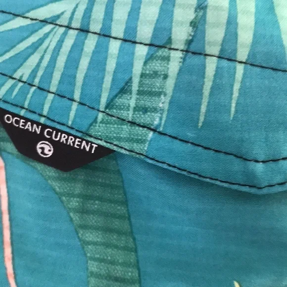 OCEAN CURRENT SWIM TRUNKS SIZE 34 FLAMINGO FLORAL PATTERN EXCELLENT CONDITION! - Picture 2 of 6